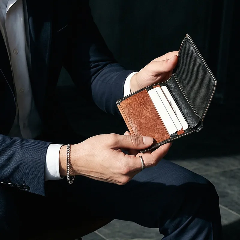 Personalized Best Dad Leather Card Holder Wallet