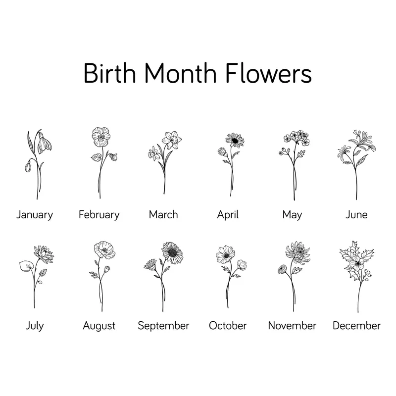 Personalized Birth Flower Black 40 oz Travel Tumbler