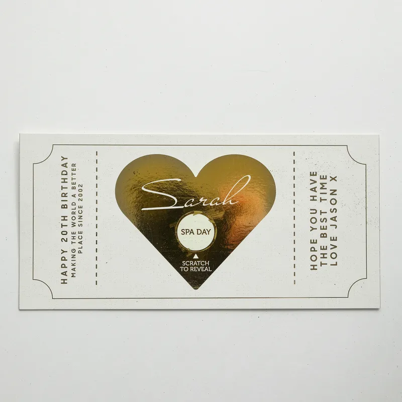 Personalized Birthday Gift Scratch-Off Gift Ticket