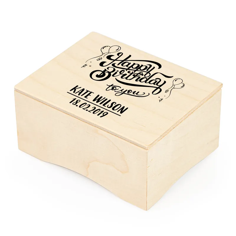 Personalised Wooden Birthday Music Box with Engraving
