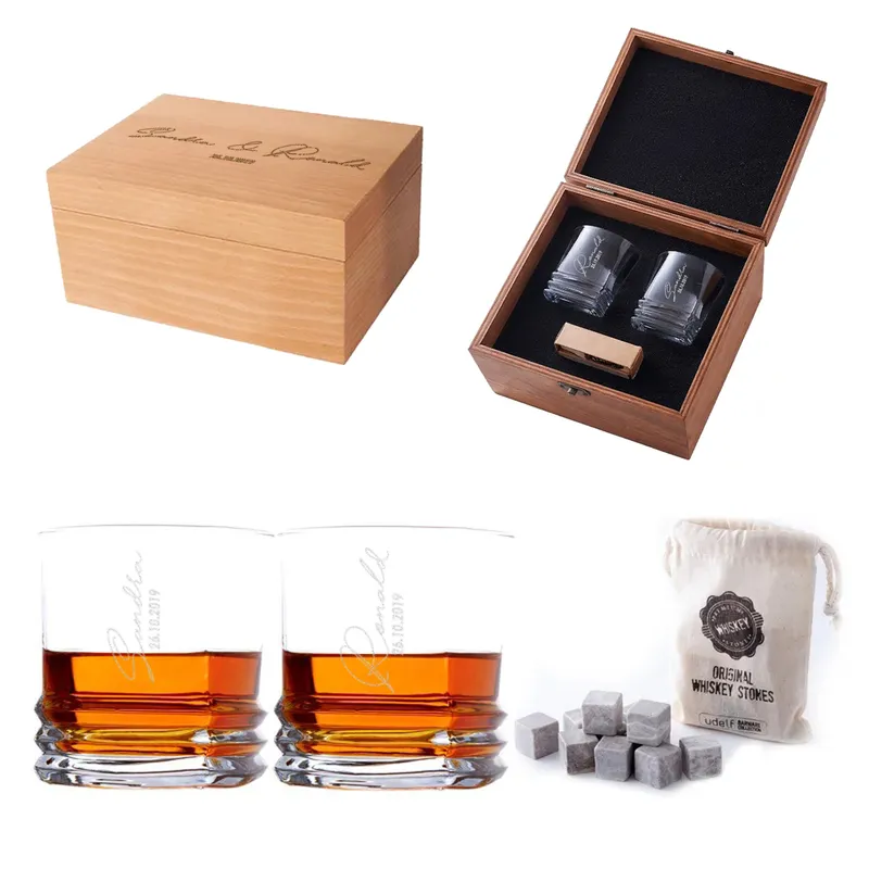 Personalised Whiskey Glass Set for Anniversaries and Birthdays