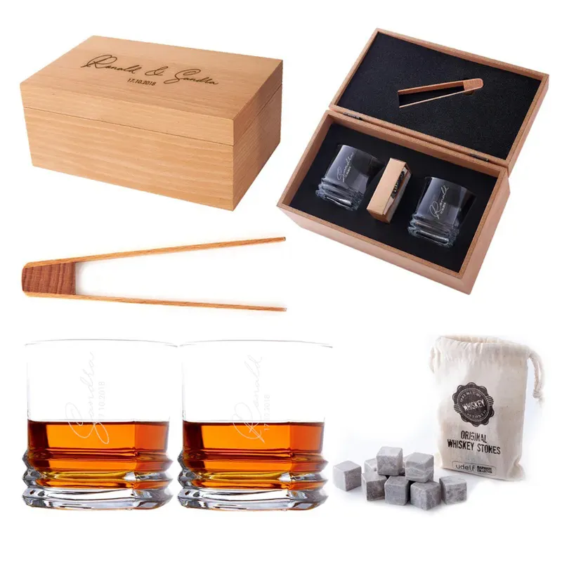 Personalised Whiskey Glass Set for Anniversaries and Birthdays