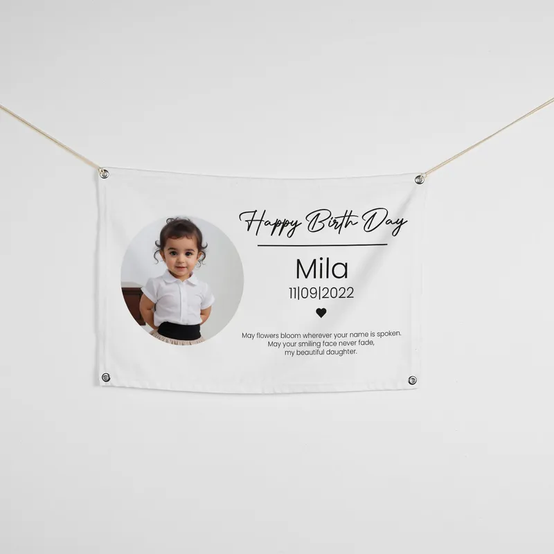 Personalised Photo Birthday Party Banner 45 x 70 cm