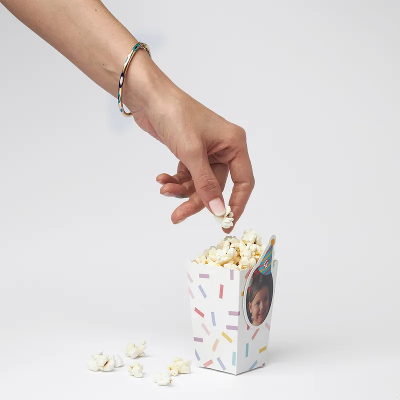 Personalised Birthday Party Popcorn Boxes with Photos Small