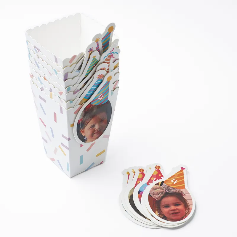Personalised Birthday Party Popcorn Boxes with Photos Small