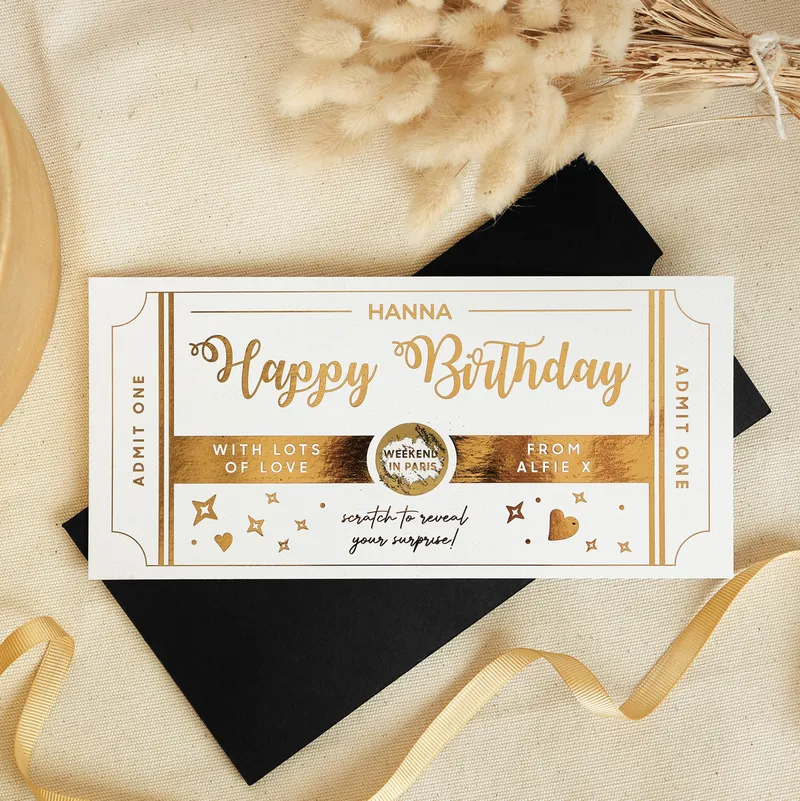 Personalised Birthday Scratch-Off Surprise Ticket