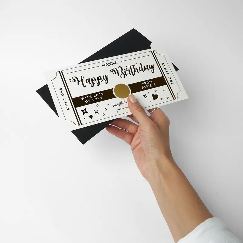 Personalised Birthday Scratch-Off Surprise Ticket
