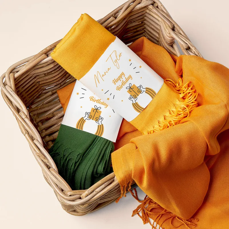 Personalized Birthday Shawl with Name Wrap