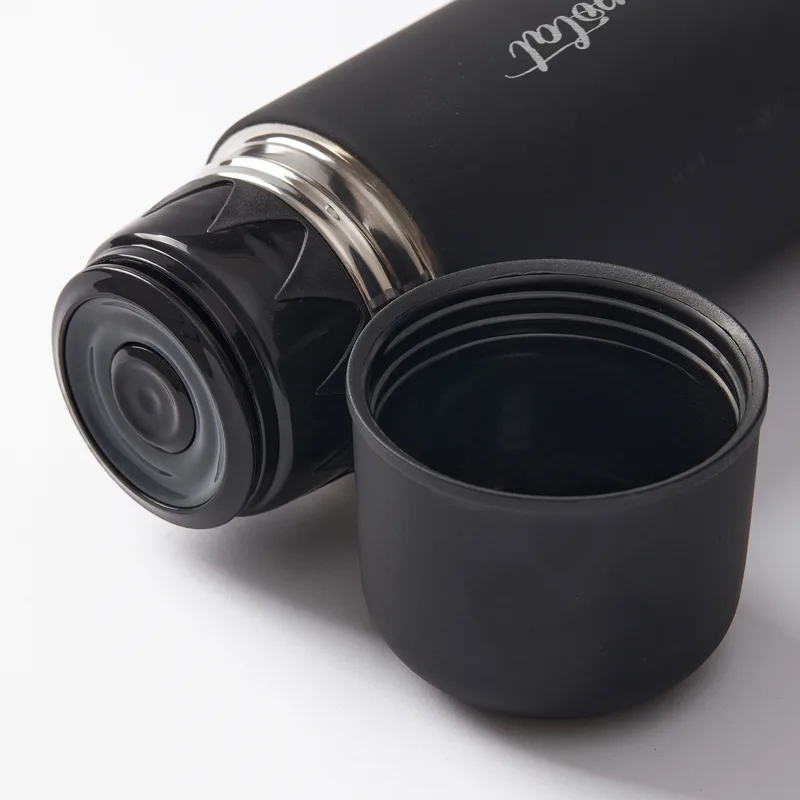 Personalised Black Matte Steel Thermos with Engraving
