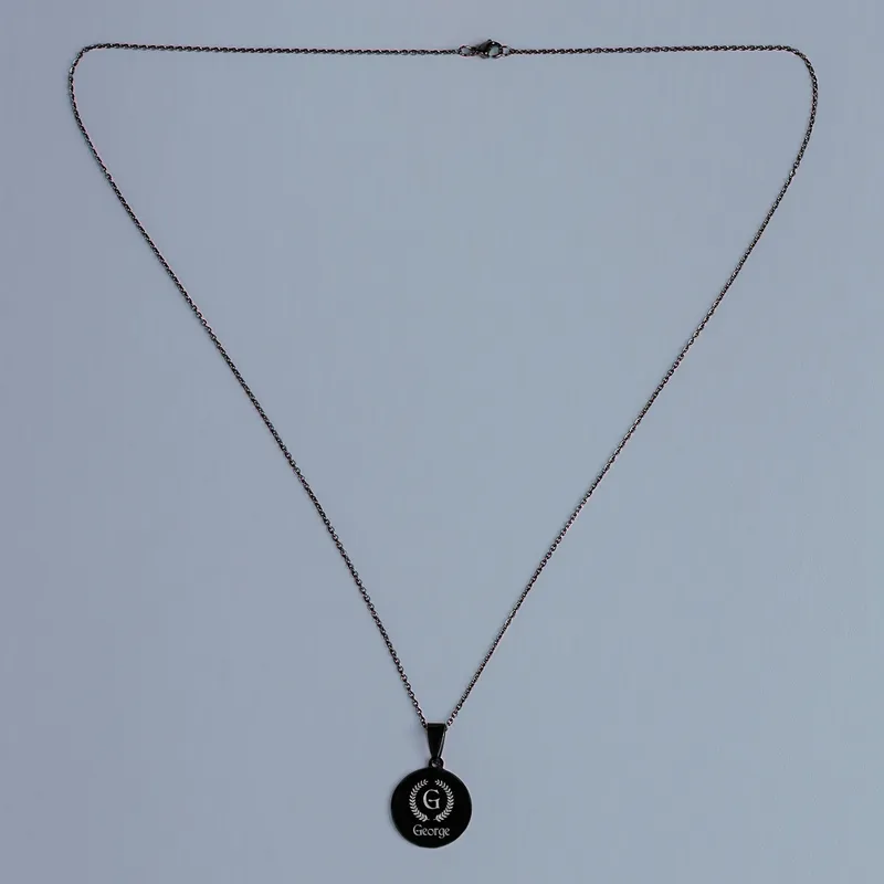 Personalized Black Necklace