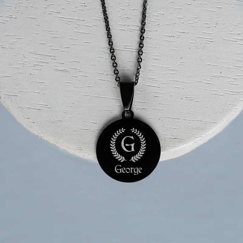 Personalized Black Necklace