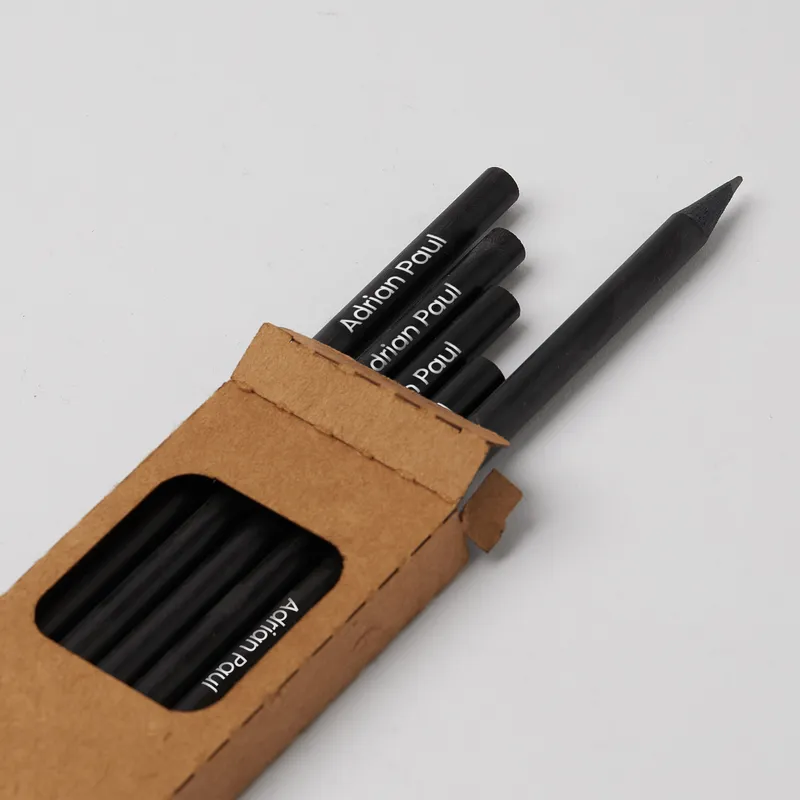 Personalized Black Pencil Gift Set (6 Pieces)