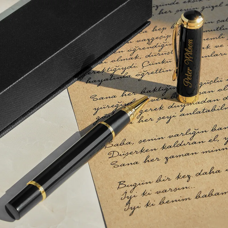 Personalized Blue Ink Ballpoint Pen with Name Engraving