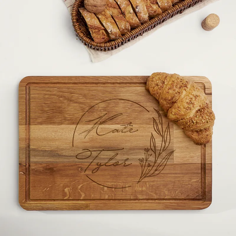 Personalized Botanical Name Engraved Cutting Board