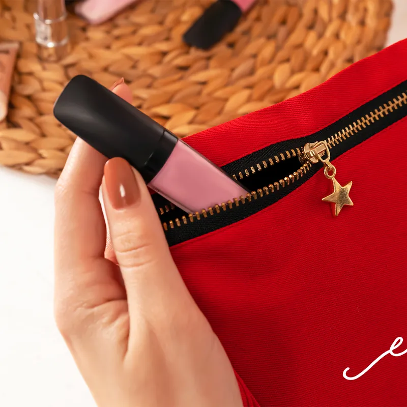 Personalised Monogram Canvas Makeup Bag for Women