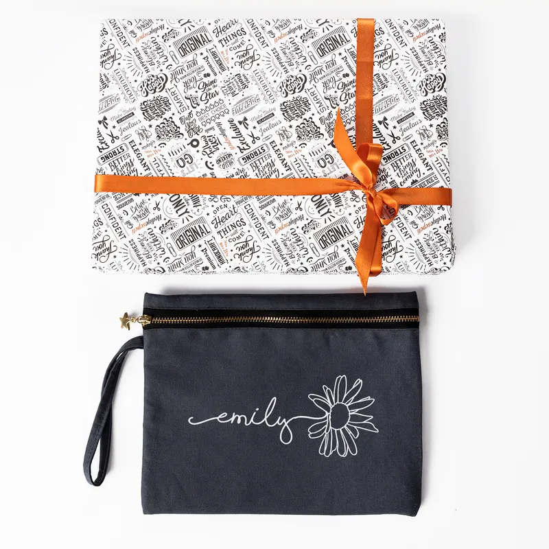 Personalised Monogram Canvas Makeup Bag for Women