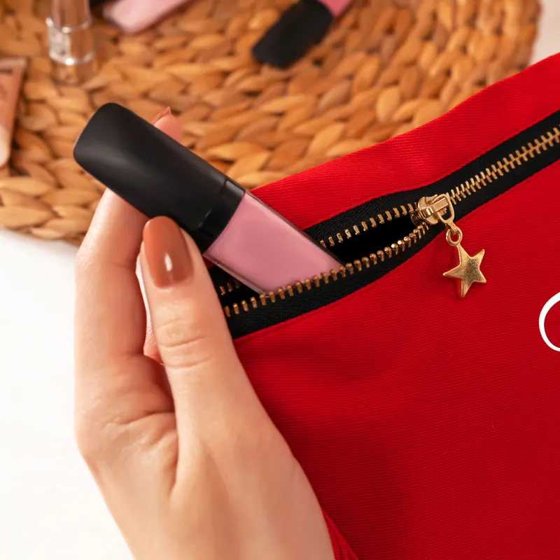 Personalized Canvas Makeup Bag with Name for Her