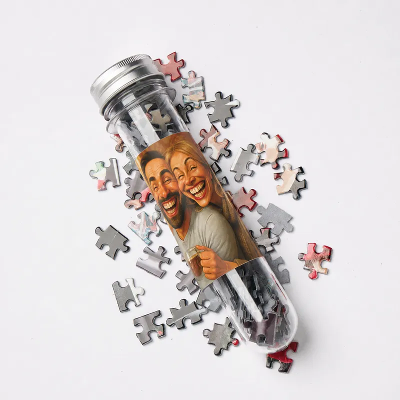 Personalised Caricature Photo Puzzle Gift