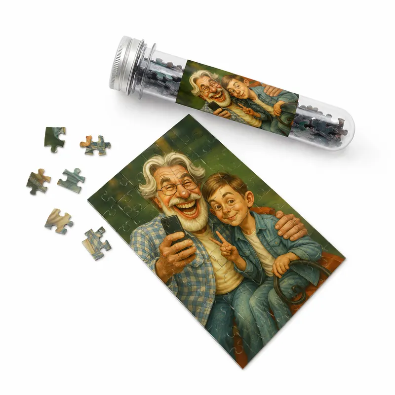 Personalised Caricature Photo Puzzle Gift