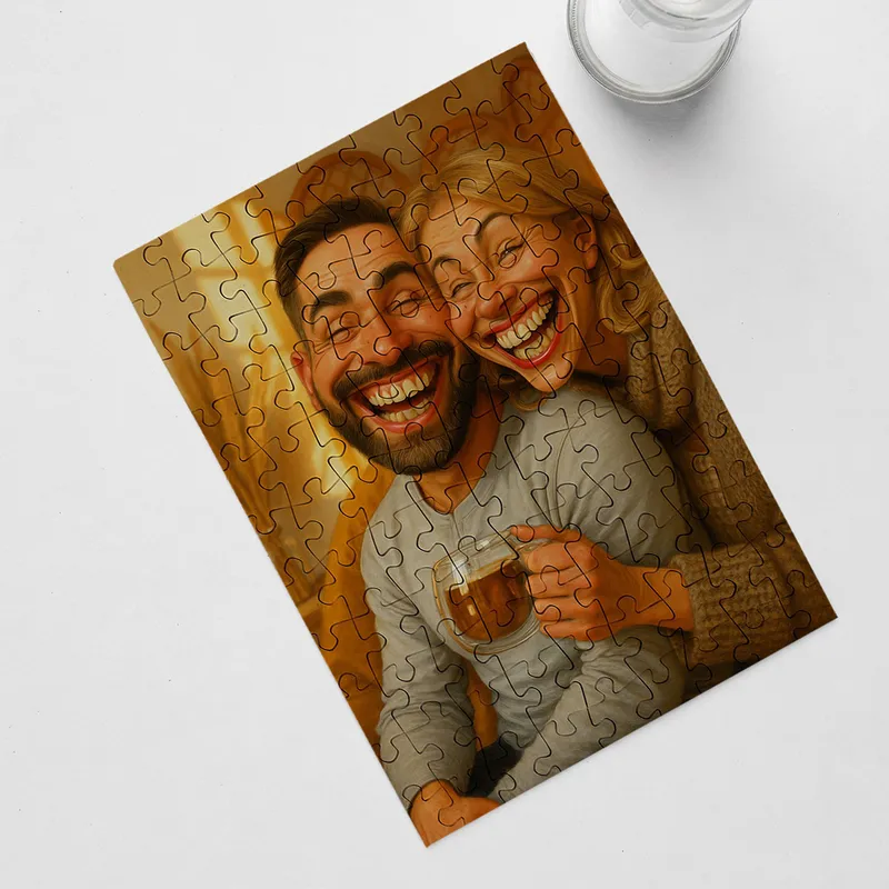 Personalised Caricature Photo Puzzle Gift
