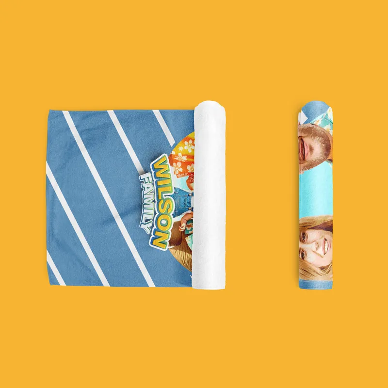 Personalised Cartoon Family Beach Towel