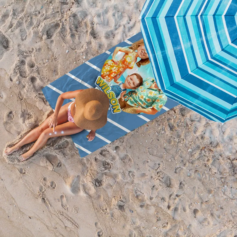 Personalised Cartoon Family Beach Towel