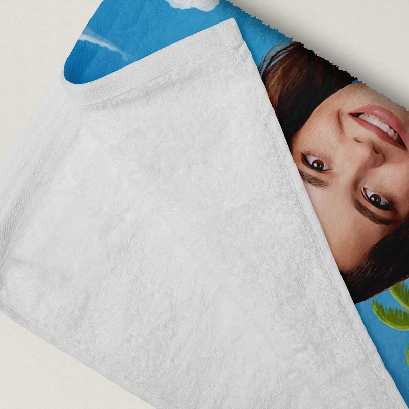 Personalised Cartoon Print Beach Towel for Women