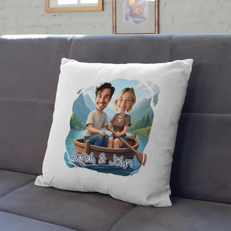 Personalized Cartoon Rowboat Design Pillow Gift