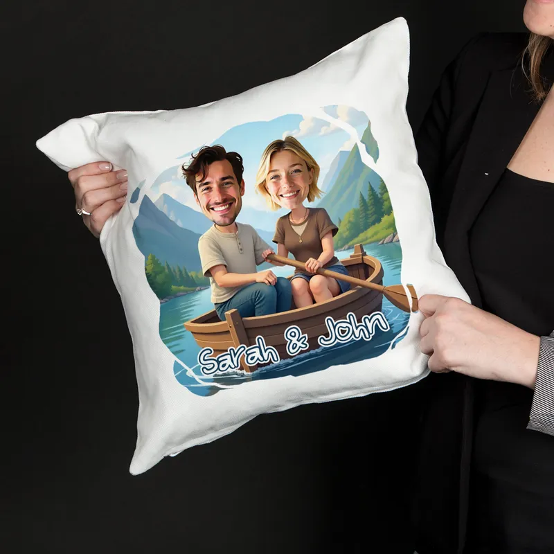 Personalized Cartoon Rowboat Design Pillow Gift