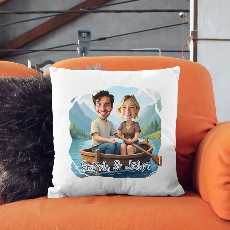 Personalized Cartoon Rowboat Design Pillow Gift