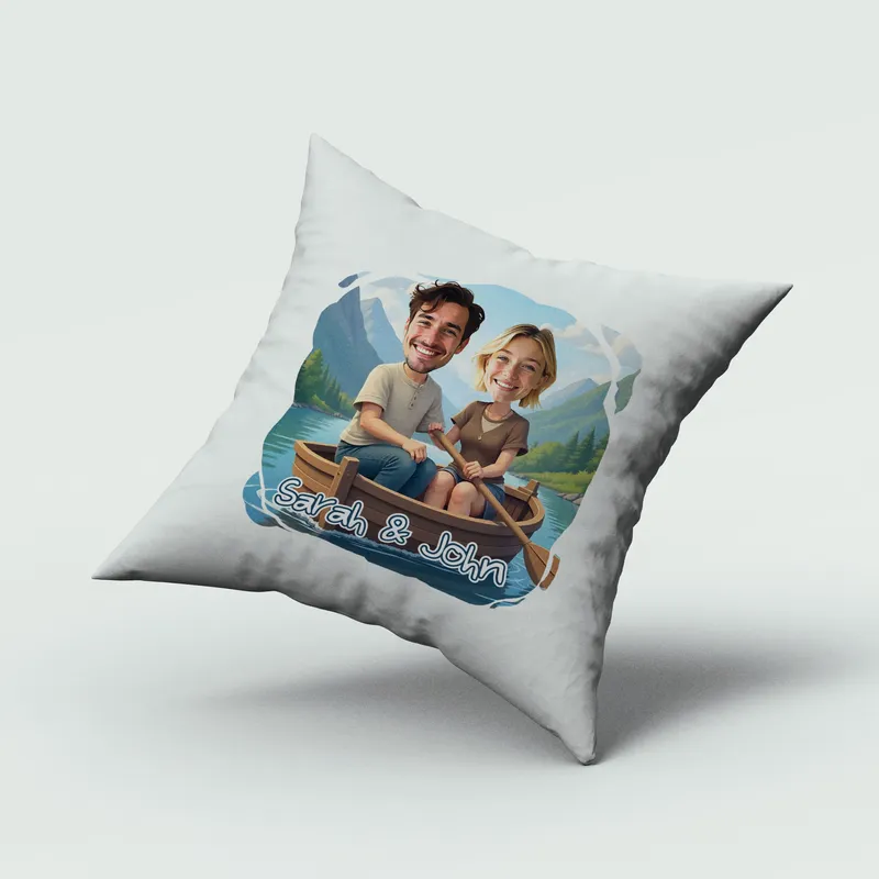 Personalized Cartoon Rowboat Design Pillow Gift