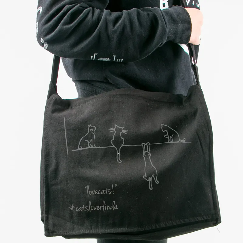 Personalised Cat Design Messenger Bag for Animal Lovers