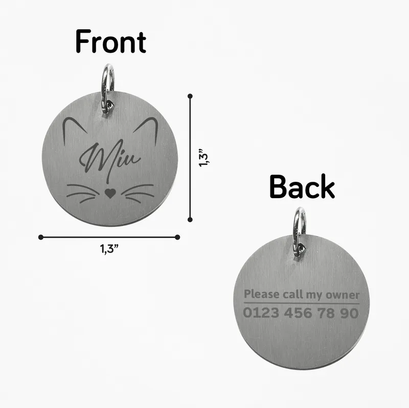 Personalized Cat ID Tag for Cat Lovers