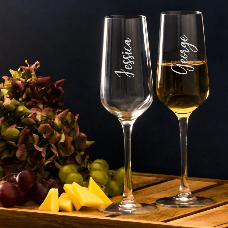 Personalized Champagne Flutes Set for Couples