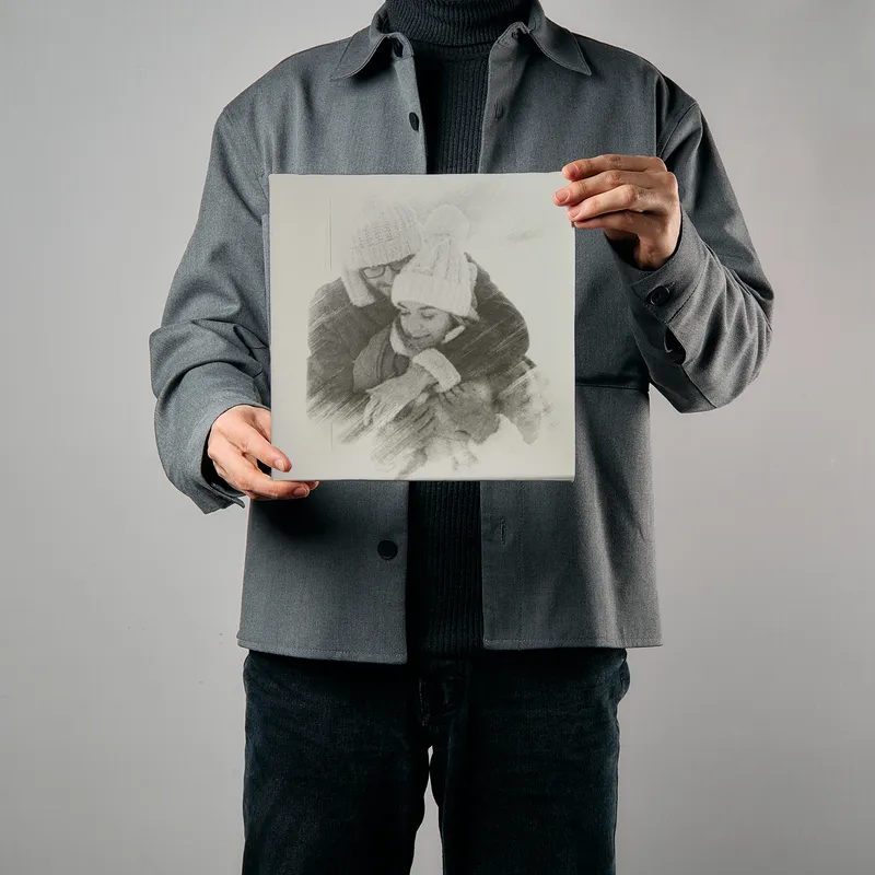 Personalised Charcoal Sketch Canvas Print 10x10 Gift