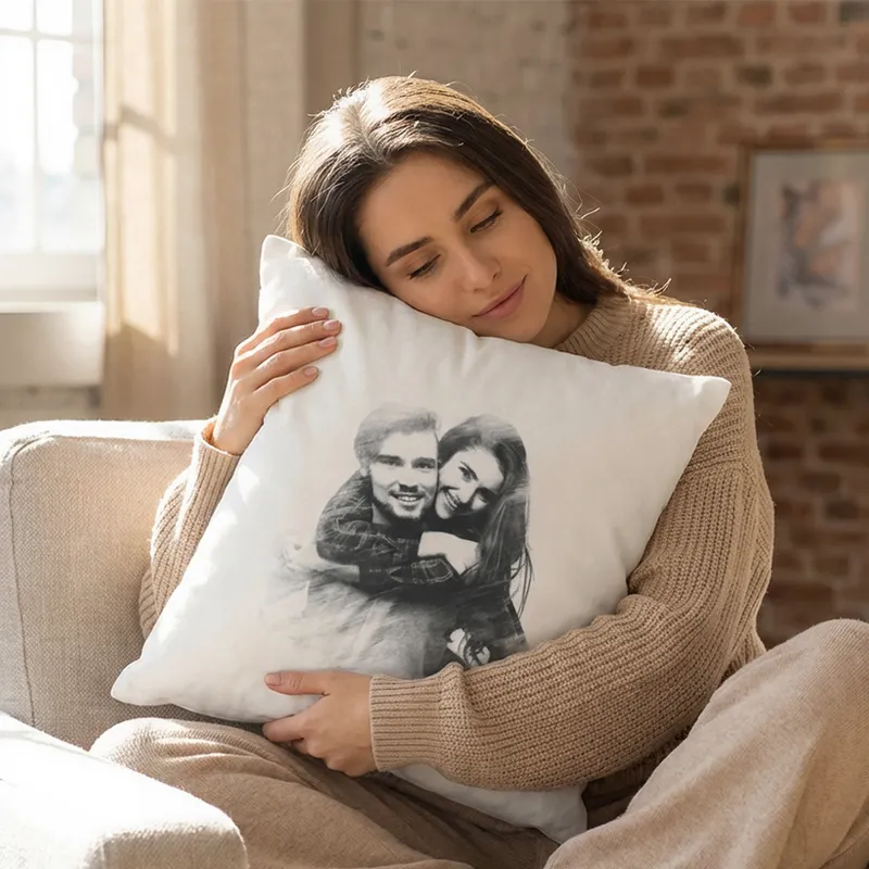 Personalised Charcoal Sketch Cushion for Unique Home Decor