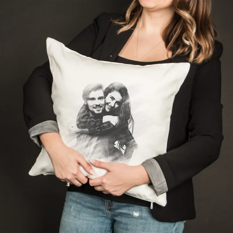 Personalized Charcoal Illustration Pillow Cushion