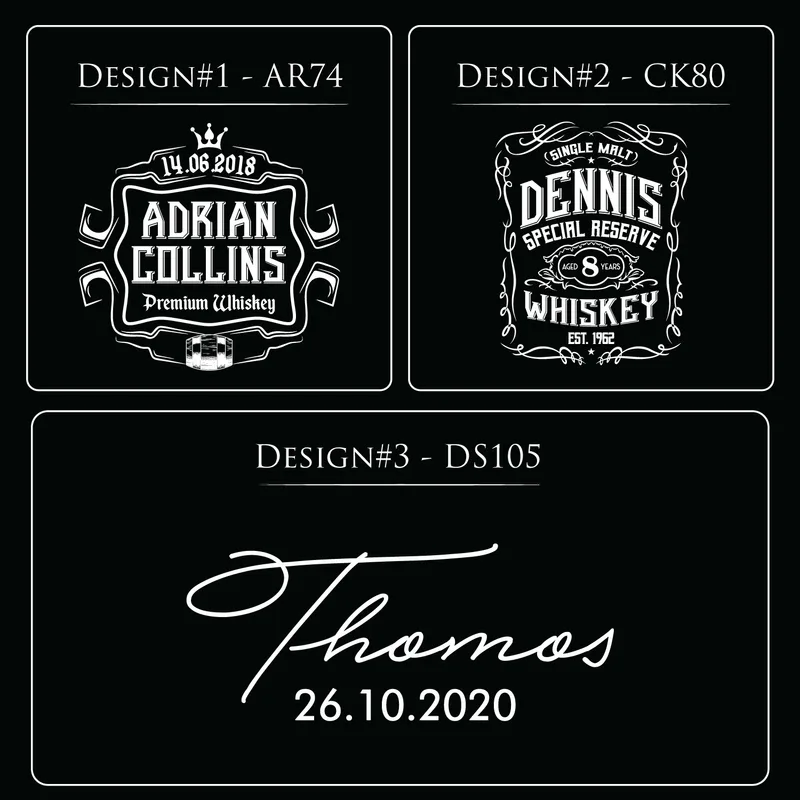 Personalized Chicago 2 Piece Whiskey Glasses Set Matte Black Box