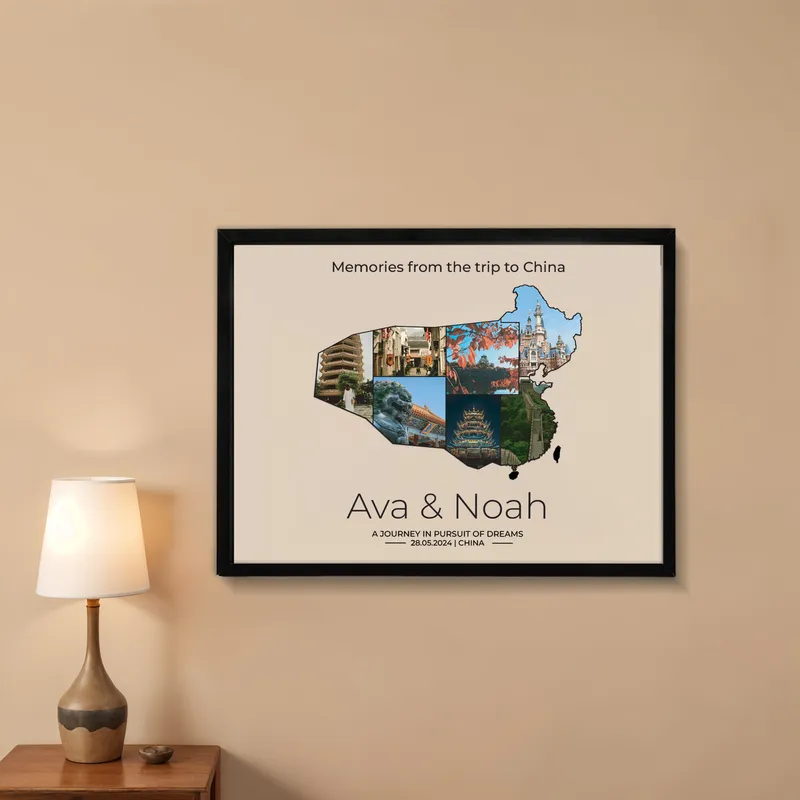 Personalized China Travel Memory Photo Frame 12x16