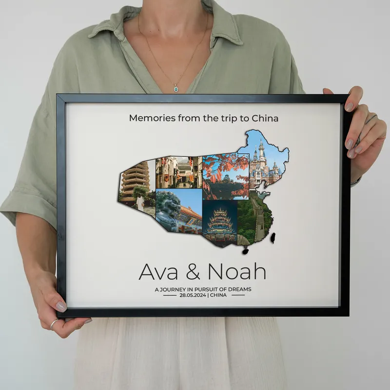 Personalized China Travel Memory Photo Frame 12x16