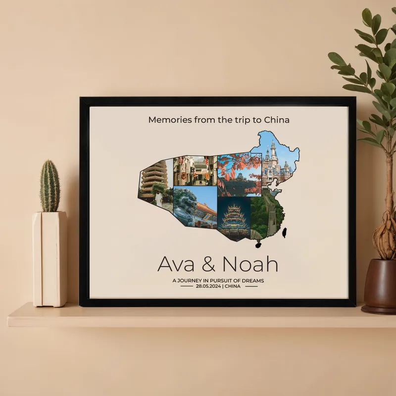 Personalized China Travel Memory Photo Frame 12x16