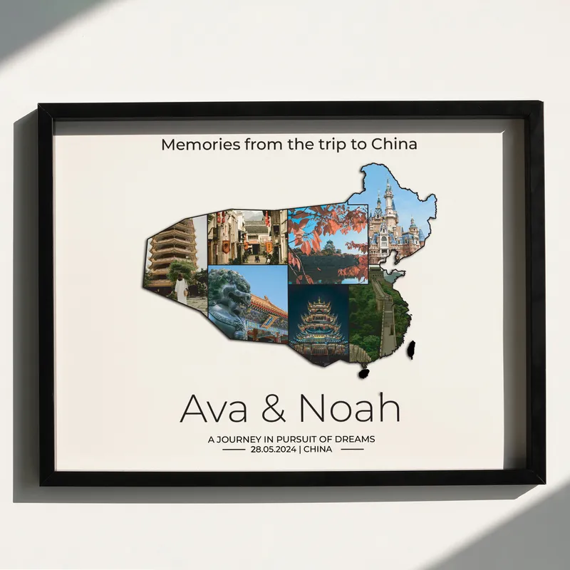 Personalized China Travel Memory Photo Frame 12x16