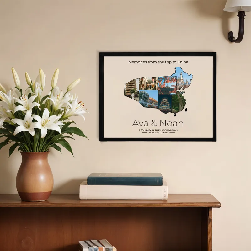 Personalized China Travel Memory Photo Frame 12x16