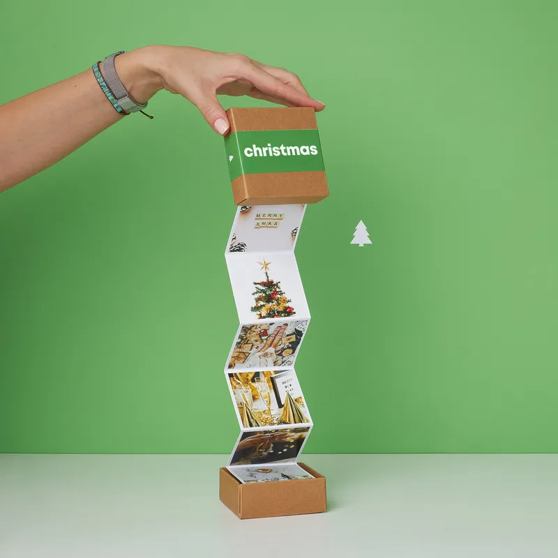 Personalized Christmas Accordion Photo Box