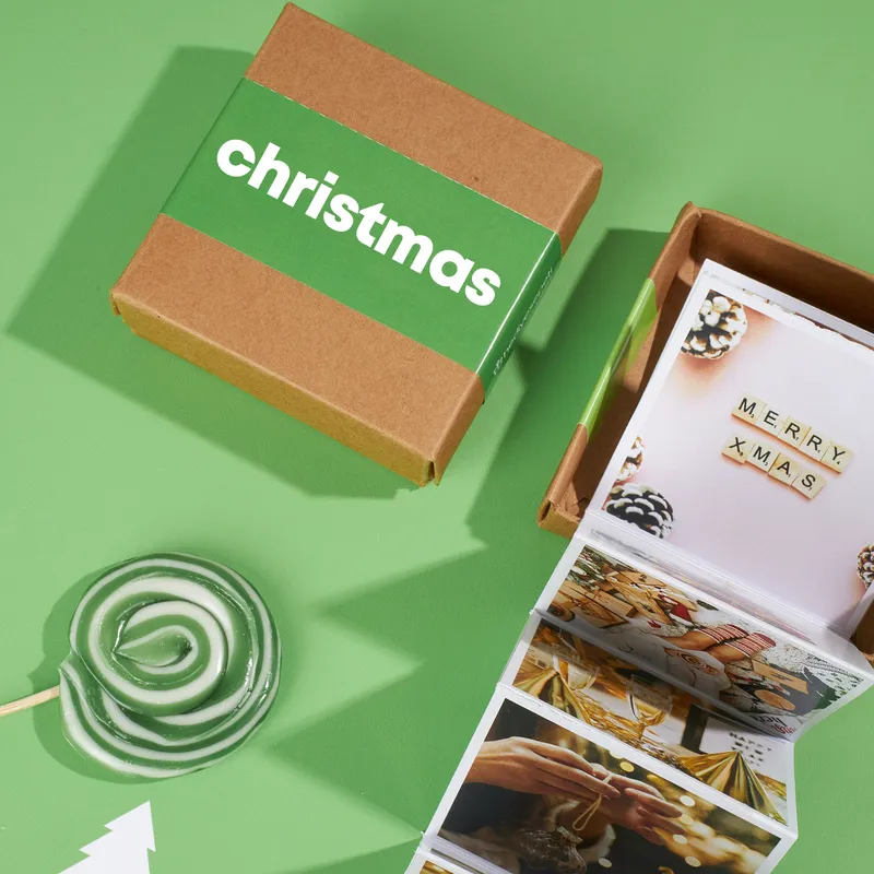 Personalized Christmas Accordion Photo Box