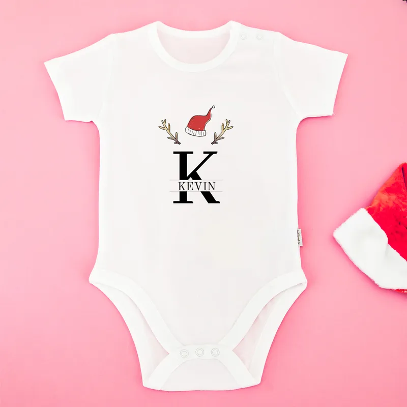 Personalised Christmas Baby Bodysuit with Name