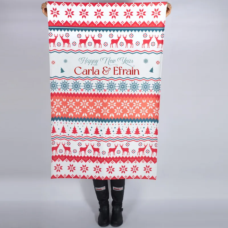 Personalised Cosy Christmas TV Blanket with Festive Design