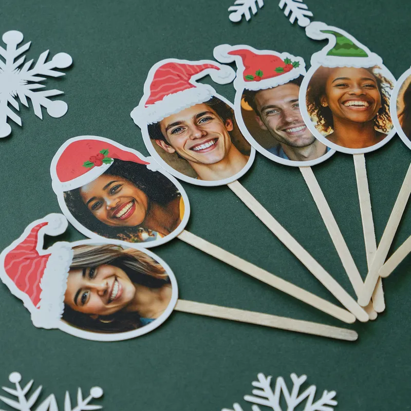 Personalized Christmas Eve Photo Cake Toppers