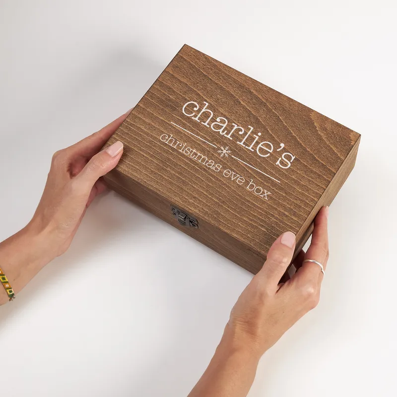 Personalized Christmas Eve Wooden Keepsake Box