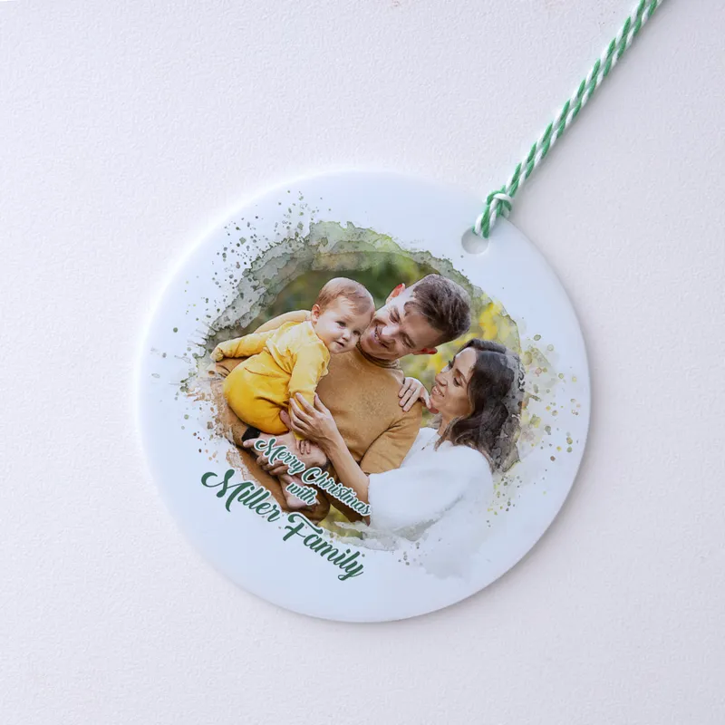 Personalized Christmas Family Photo Ornament